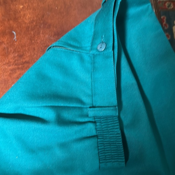 Conrad C Collection | Vintage 100% Pure Virgin Wool Skirt |Teal| Lined| Pockets - Picture 3 of 4